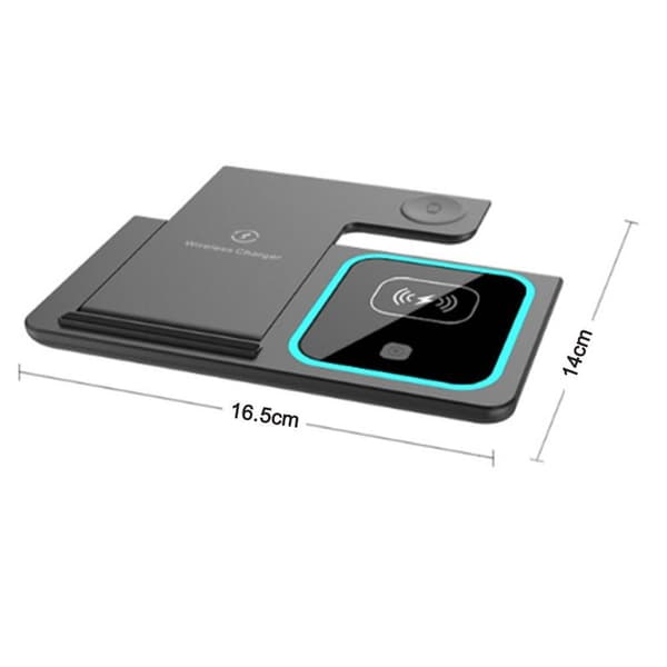 3 i 1 induktiv opladningsstation trådløs oplader til Apple sort