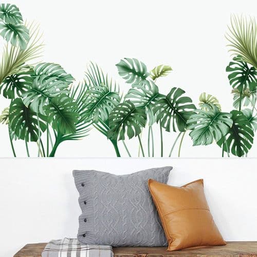 Trooppiset Palm Leaf -seinätarrat - vinyyli-tarrat