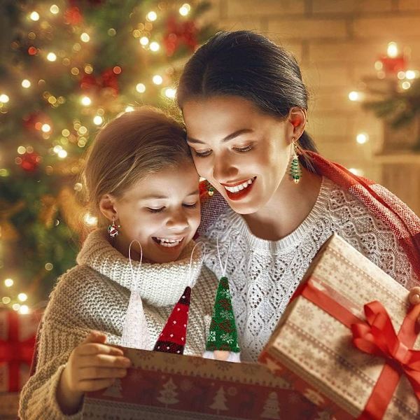 Nesloonp 3 st julgran hängande tomtar svenska handgjorda plysch tomtar KLB