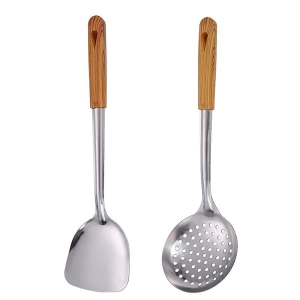 Rostfritt köksredskap set-2 matlagningsspatlar + sil
