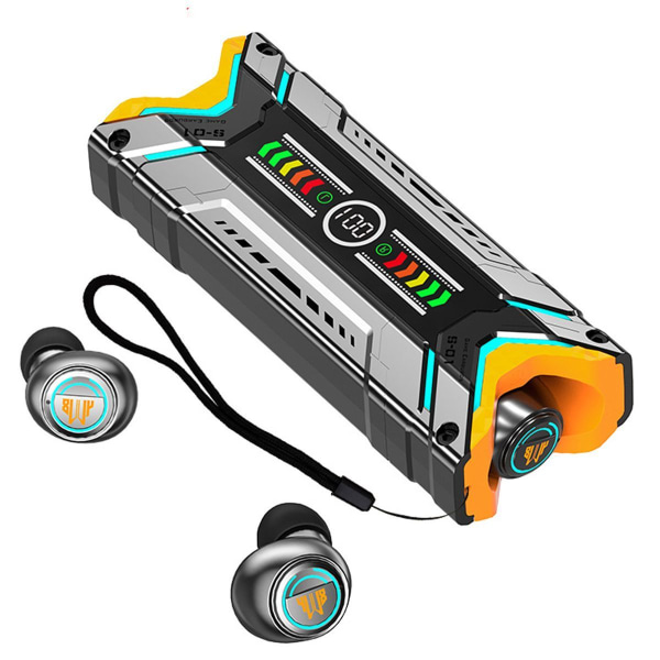 Futuristisk Sci-fi Mecha Style TWS Trådlös Bluetooth 5.3 Svart