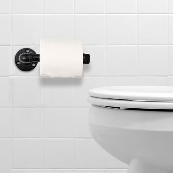 20cm Sort Metalrør Papirrullerholder til Toiletbadeværelse