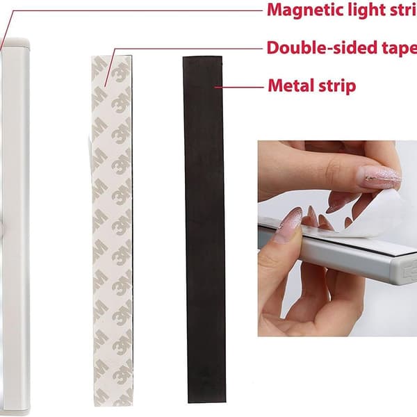 Sæt med 2 LED-natlamper med bevægelsessensor, skabsbelysning, LED-strips, KLB