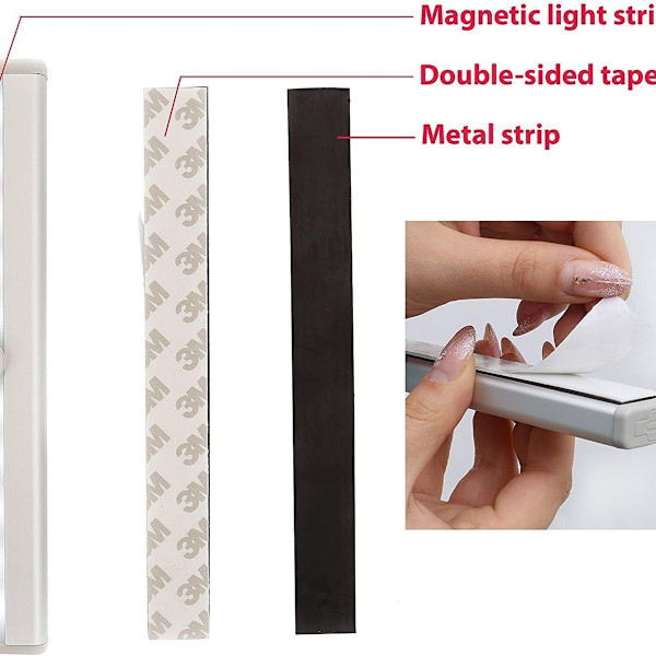 Set med 2 LED-nattlampor med rörelsesensor, skåpsbelysning, LED-remsor, KLB