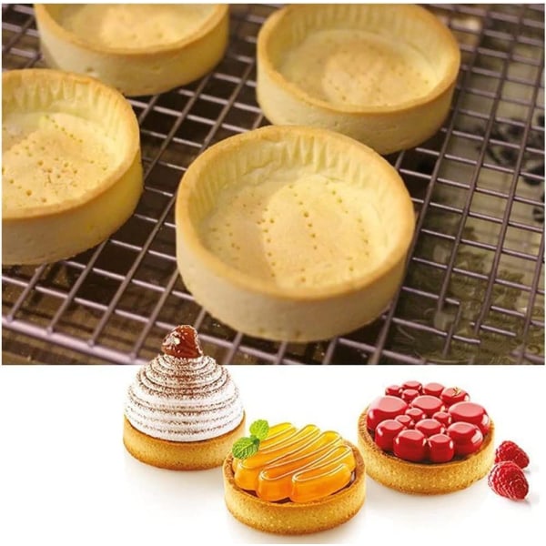 PCS Perforerad Kakformskärare Rund Form Mousse Cirkelring, Cirkel Tartlet, Perforerad Form Kakdekoration