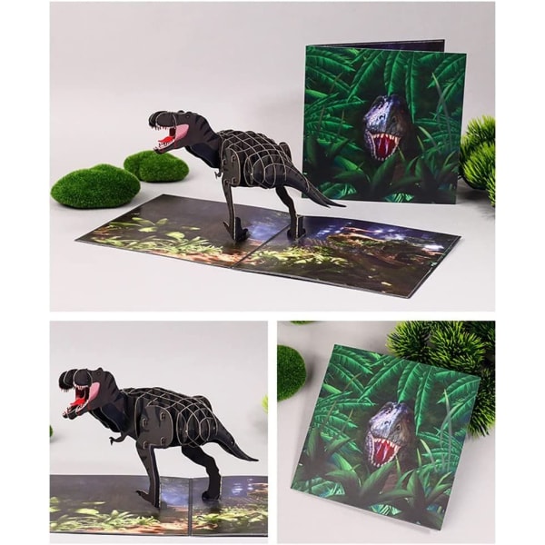 Syntymäpäiväkorttilahja vanhemmillesi (Tyrannosaurus), ystävillesi ja ystävillesi, 3D-ponnahduskortti -