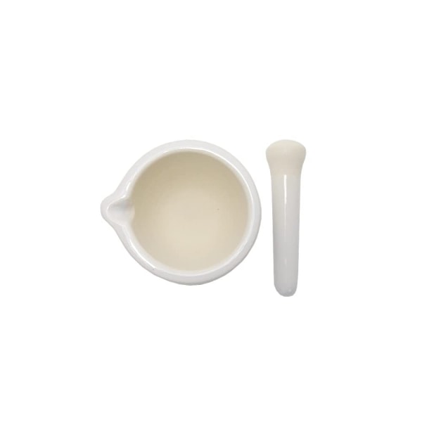 Set med 1 mortel med stöt | 60 ml | i porslin | Idealisk för laboratoriet