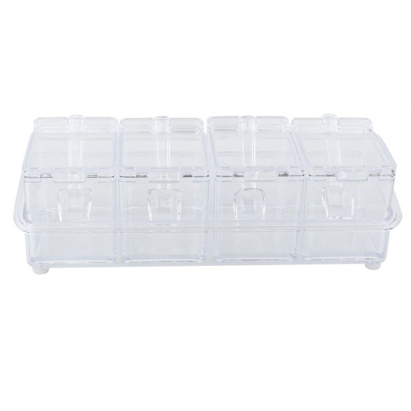 Transparenta plastkryddburkar, flaskor med kryddburkar KLB