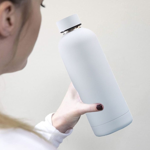 2 stk. rustfrit stål vandflaske termokande sort + hvid 350ml + 750ml KLB