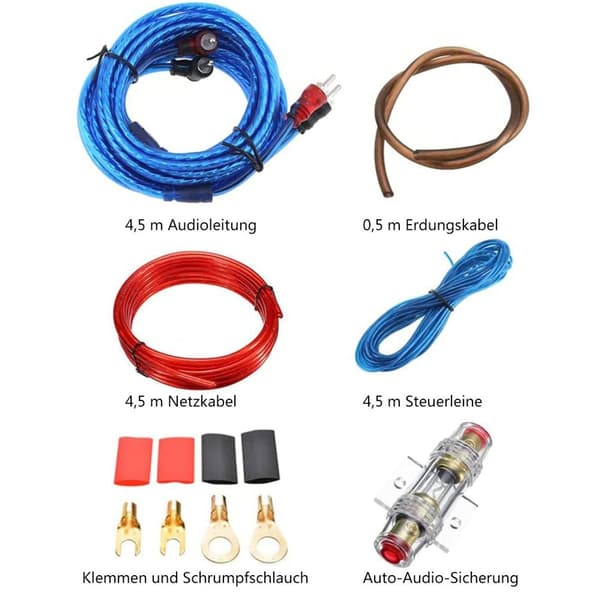 Bilsæt til forstærkerkabel 10GA bilsæt til forstærkerkabel kabel 1500w KLB