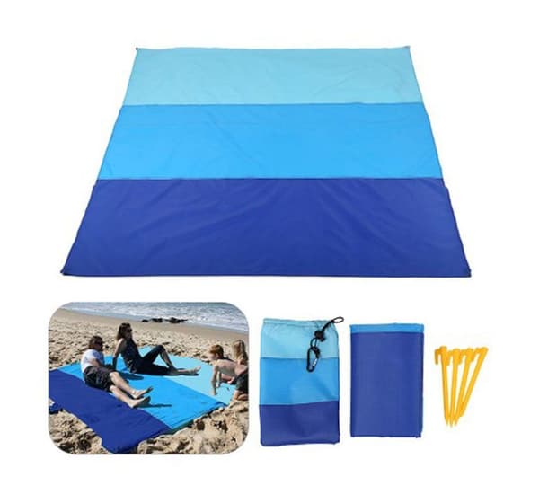 Picknickmatta strandfilt, extra stor 200 x 210 cm vattentät sandfri picknick