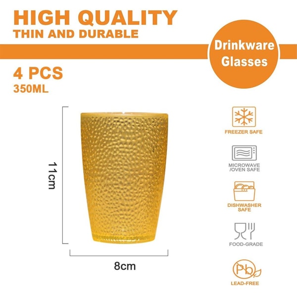Okrossbara koppar - set om 4 - plast - stapelbara - 350 ml KLB