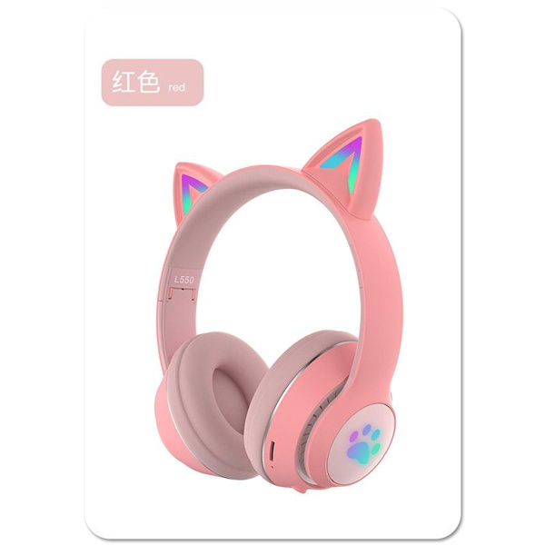 Kattöron-hörlurar, 2,4 GHz trådlöst spelheadset med mikrofon