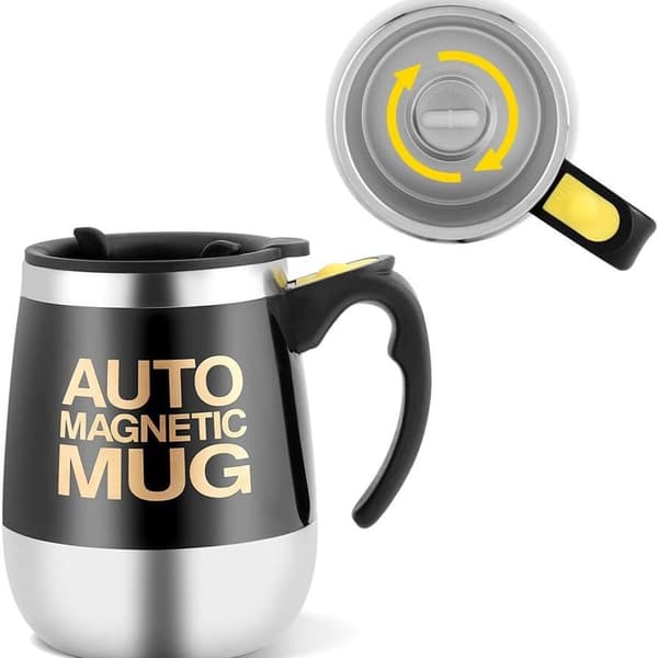 Magnetisk Blandningsmugg Självrörande Kaffe Kopp Rostfritt Stål