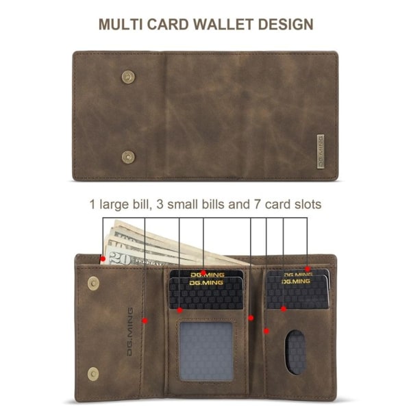 M1-sarjan magneettinen kolminkertainen lompakko (ruskea)