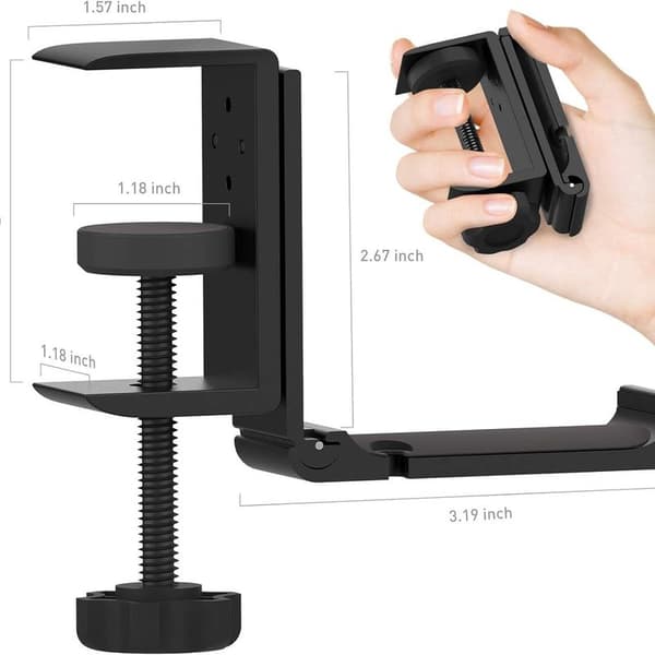 Headset-holder under skrivebordet - Hodetelefonkrok - Foldbar - Gaming