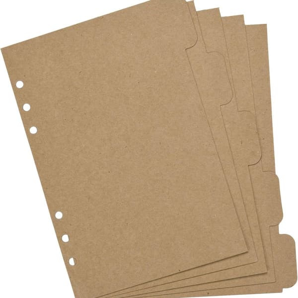 3-pack Kraft Etikettpapper A5 Storlek Notebook Index Insert Plan KLB