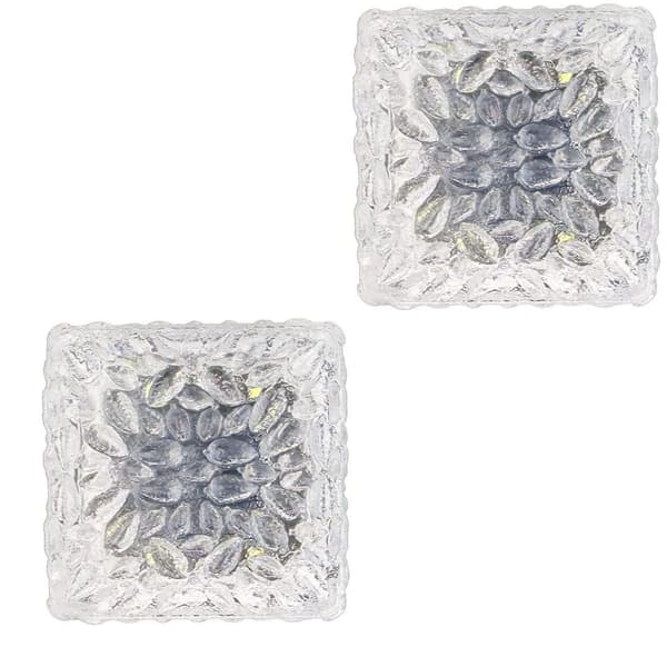 2 st 4 LED solcellsmarkbelysning utomhus isbitljus, kallt vitt ljus KLB