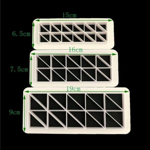 2-pack geometriska pusselpräglingsremsor för chokladtårta, enkelt grafiskt tryck
