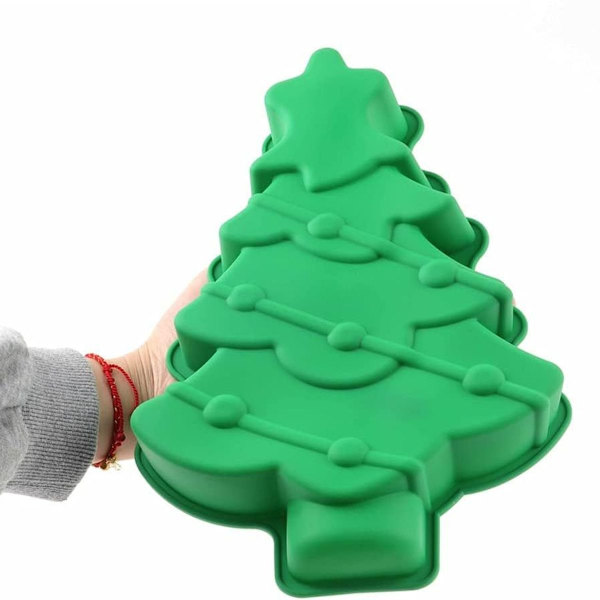 Juletræ silikoneform Jul DIY enkelt hul kage