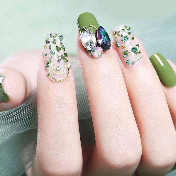 Mixede Kassetter med Nail Art Rhinestones, Diamanter, Krystaller, Perler og Ædelstene til 3D Neglekunst KLB