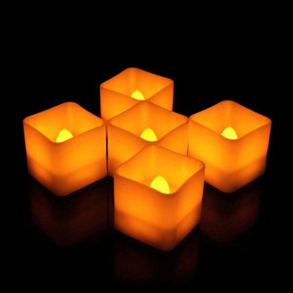 12 Fladdrande flamlösa LED-ljus - Varmvitt - Halloween-julprydnader (S)