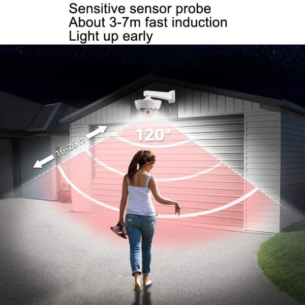 Solsimuleringskamera overvåkningslys, bevegelsessensor vegglampe