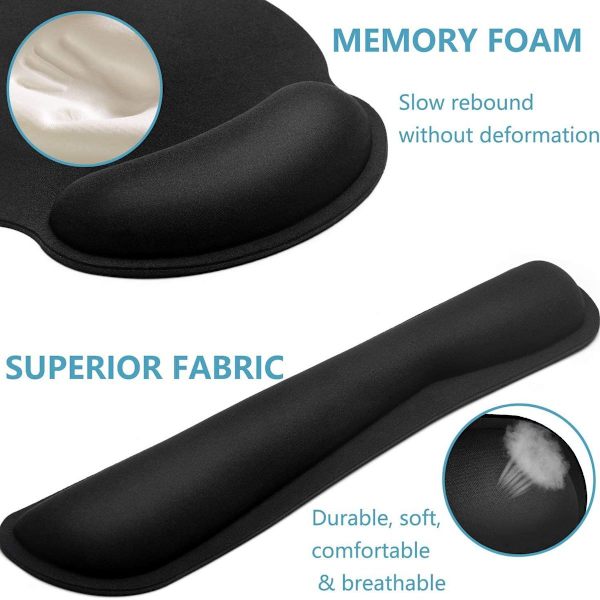 Premium Memory Foam Tastatur og Mus Håndleddsstøtte Sett -