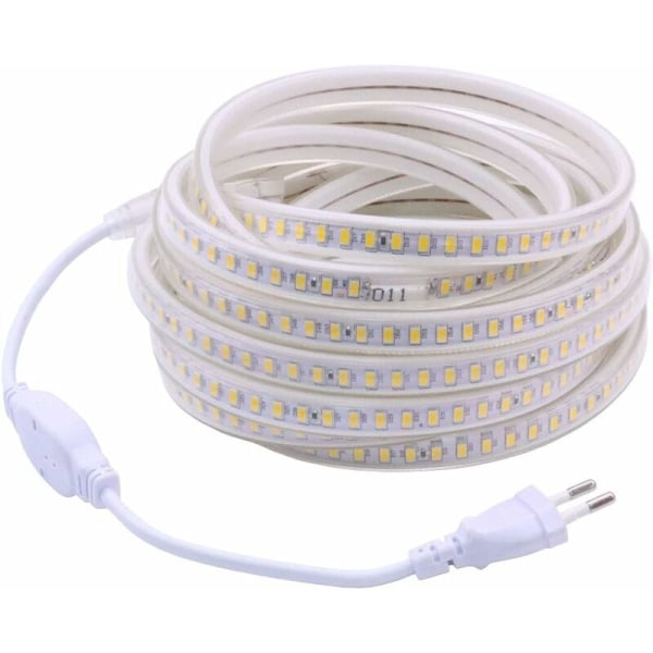 5M LED-remsa för utomhusbruk 220V 3000K Varmvitt 5 meter IP67 Vattentät LED-ljusremsa (Varmvitt, 5m) KLB