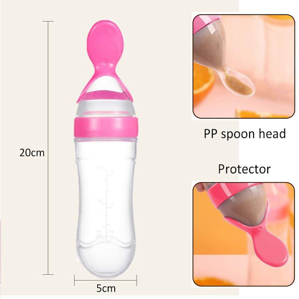 INTVN Silikonflaska, 90 ml Bärbar Baby Cereal Matningsflaska KLB