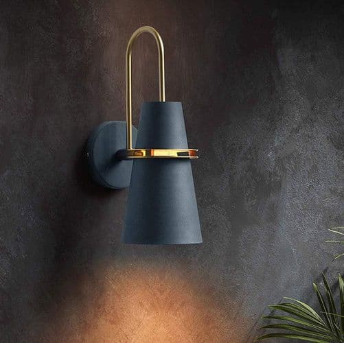 Horn Væghængt Lampe, E27, Industriel Stil Messing Finish Sengelampe