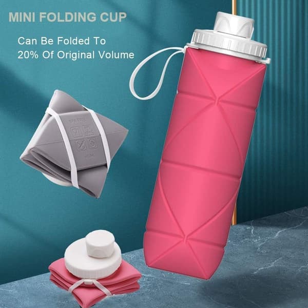 Special MADE Foldable Vandflasker Lækagesikker Ventil Pink KLB