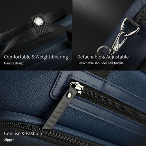 Tigernu T-L5207 Herre Business Laptop Bag Multifunksjonell Messenger Skuldermappe