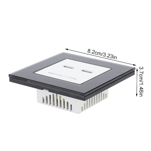 Vegglader, strømpluggadapter, veggmontering, dobbel USB-adapter KLB