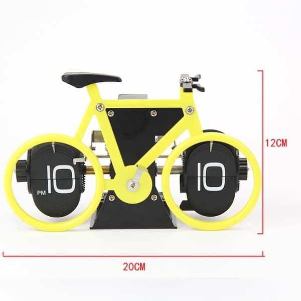 Retro cykelformad automatisk flip-klocka Heminredning Flip-klocka (Vit)