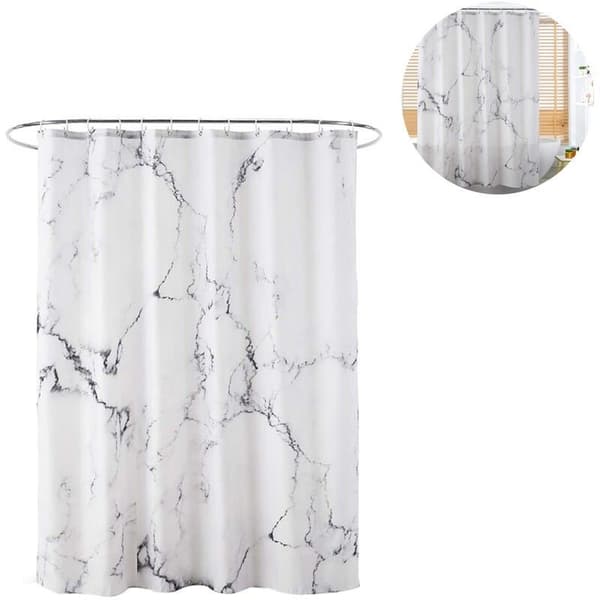 Marmor Dusjforheng Anti Mugg Antibakteriell Vanntett 12D Polyester