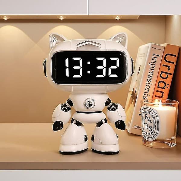 Barnrobot väckarklocka: hartsmaterial, sängklocka, dekorativa presenter