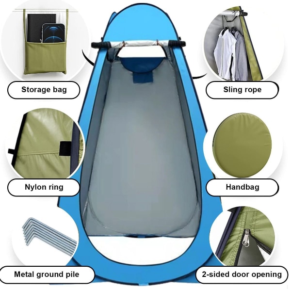 Bærbart pop-up dusj privat telt, garderober for camping og strand, sammenleggbar KLB