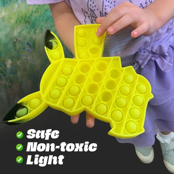 Pikachu - Pop Fidget -lelu lapsille ja aikuisille - Stressinlievitys Fidget - KLB