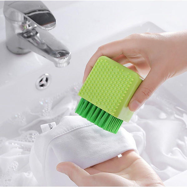 2-pack silikon tvättborste skrubba multifunktionell hushållstyg tvättborste