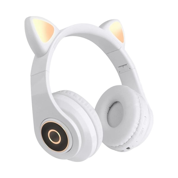 Bluetooth Cat Ear Hodetelefoner Gaming Headset Hodetelefoner med LED Lys for