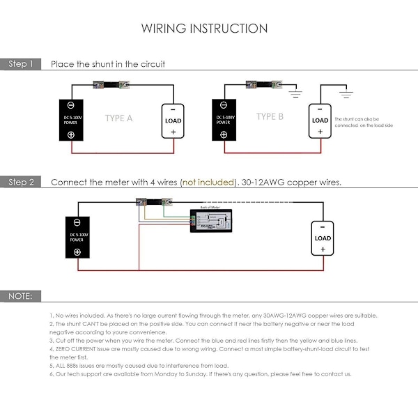 DC 6.5-100 V 100 A Spänning Ström Effekt Energimätare DC Volt Amp