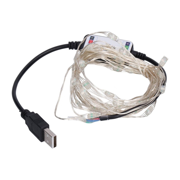 Strålkastare USB LED Färgglada RGB Vattentät Koppartråd Musik KLB