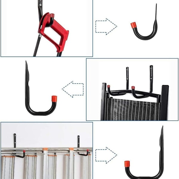 6-pack garagekrokar för tunga garageförvaringskrokar