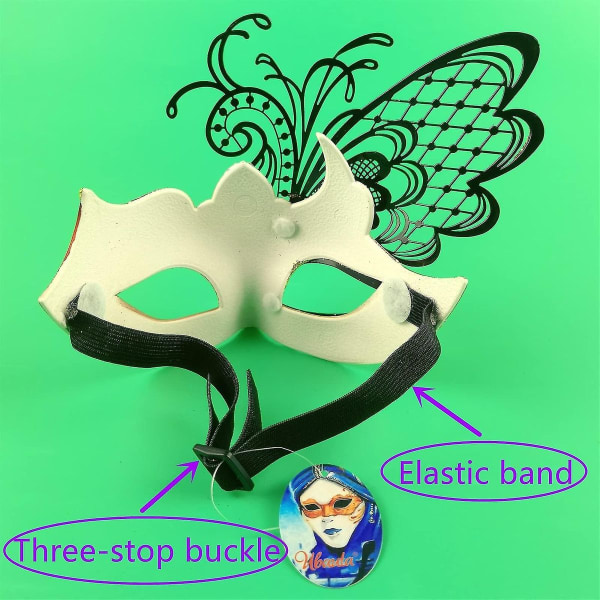 Venetiansk kvinners sommerfugl Rhinestone metallmaske for maskeradekarneval KLB