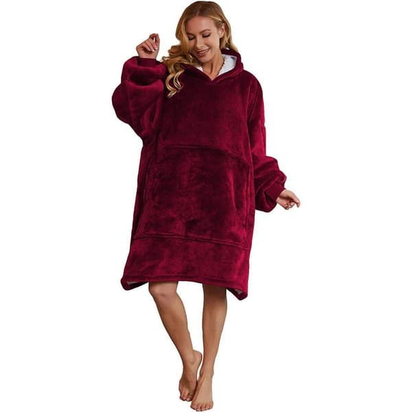 Oversized genser teppe unisex hette teppe bærbart koselig teppe med ermer og T KLB