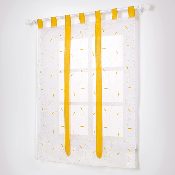 Gul, 120cmx140cm Fönstergardin Broderi Romerska Persien Gardiner Dekoration Para Sovrum Balkong Kök-