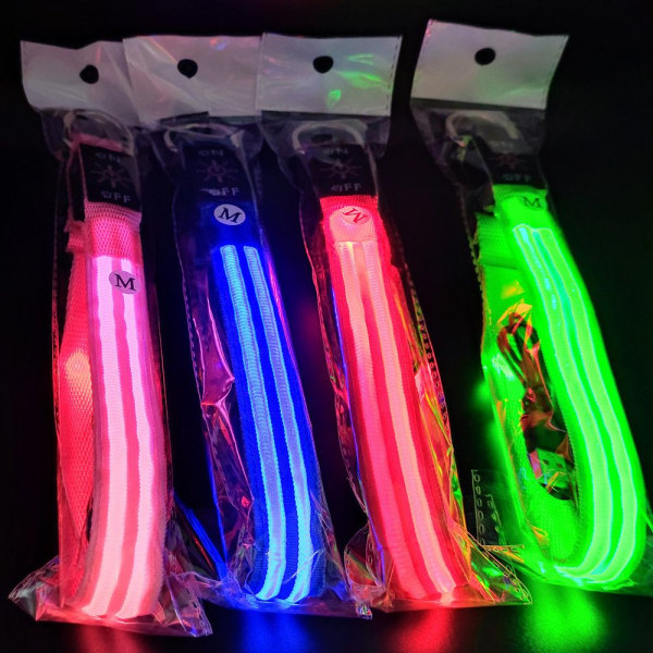 USB uppladdningsbart LED-hundhalsband-blinkande hundhalsband ger synlighet och säkerhet för din hund.