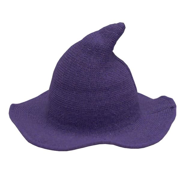 Kvinde Halloween Heksehat Uld Hat Bred Skygge Spire Strik Stil 8