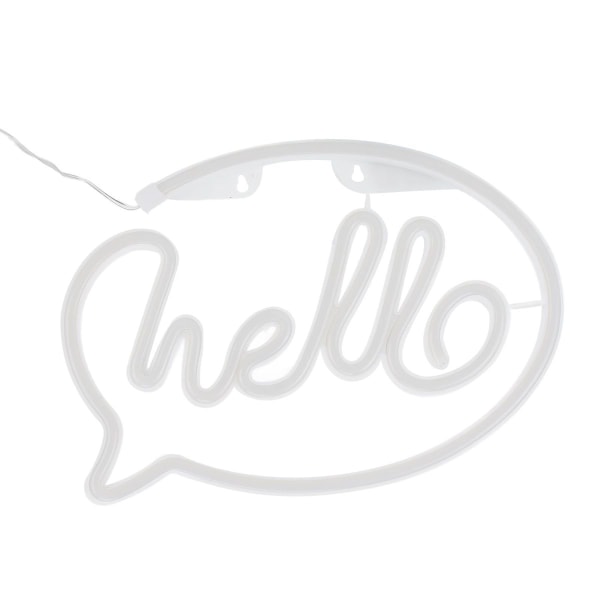 Neonljus, USB-driven, batteridriven, Hello LED-neonskylt KLB